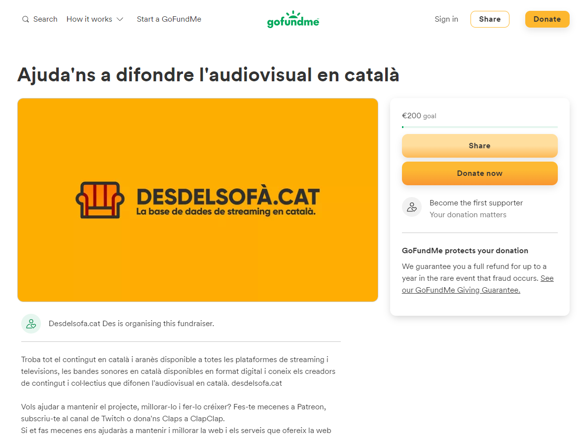 gofundme desdelsofa.cat